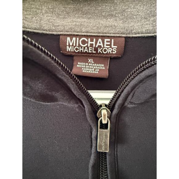 Michael Kors Quarter Zip Cotton Pullover Black Men's XL - Picture 2 of 6